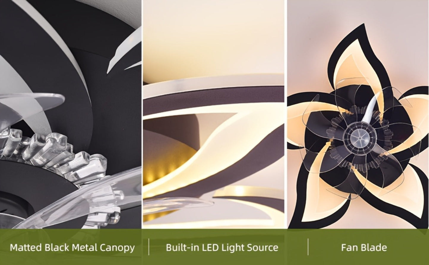 Ceiling Fan with Light 27 Inch Flush Mount - Low Profile 6-Speed 3-Color Dimmable LED, Remote & App Control
