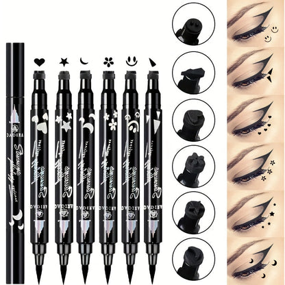 Waterproof Eyeliner Pen Set 6pcs Double-Ended Liquid Eyeliner Kit, Smudge-Proof, Oil-Proof, Precision Eye Liner Pencil for Women
