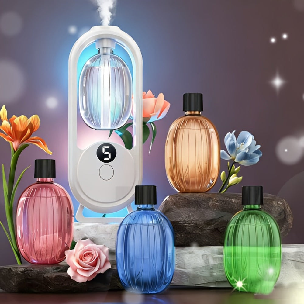 Aromatherapy Oil 4-Bottle Floral Set or Diffuser with 5-Oil Option, 4.06oz Bottles for Home Fragrance