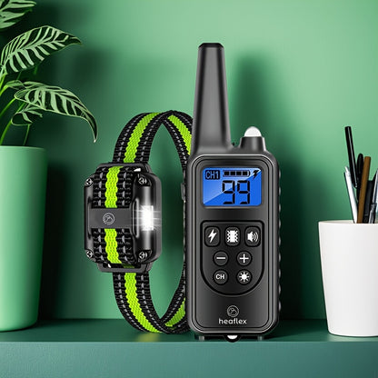 Dog Training Collar with Remote – LED Light, Beep, Vibration & Safe Shock Modes | Waterproof E-Collar for 1