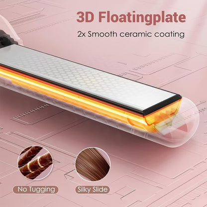 Two-in-One Airflow Hair Styler with Curved Plates, Five Temperature Settings and Pink or Black Finish