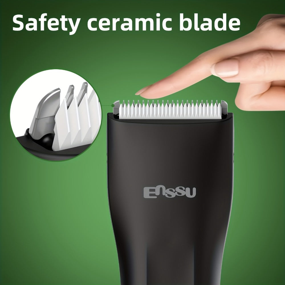 Ceramic Blade IPX7 Waterproof Ball Trimmer for Men Replaceable Head Electric Groin Pubic Body Hair Shaver LED Battery Display Safe Gentle