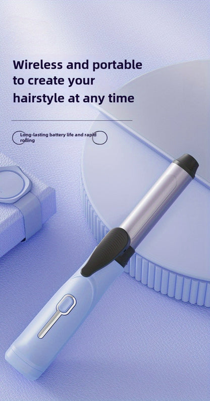 Cordless Mini Curling Iron Wireless Rechargeable Portable Hair Curler, Ceramic Barrel for Airy Bangs