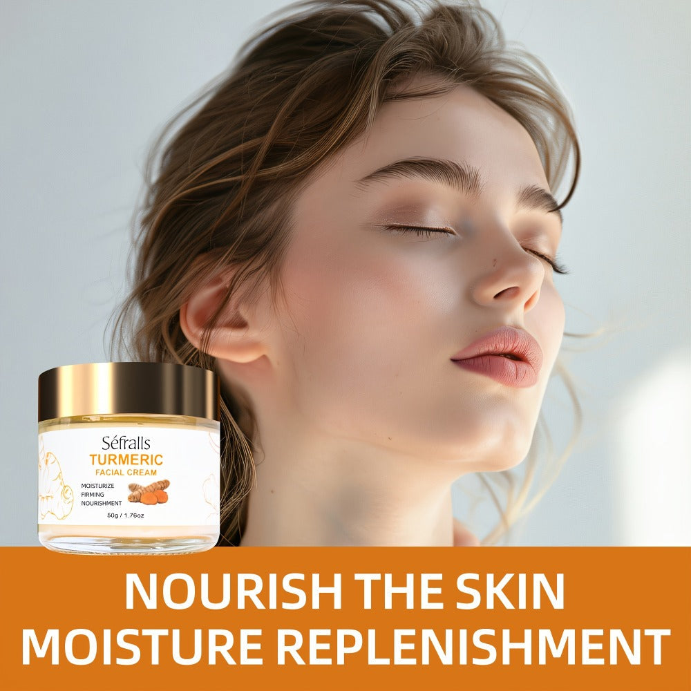 Turmeric Skincare Set 3 Pcs – Turmeric Face Cream, Facial Soap & Essential Oil Kit for Deep Pore Cleansing, Brightening & Moisturizing
