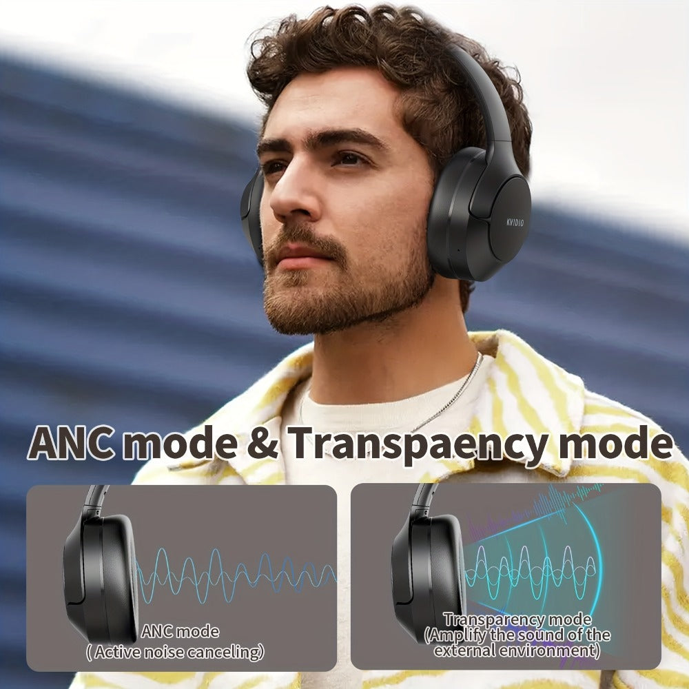 Hybrid ANC Over-Ear Headphones with 40 mm Drivers, 70-Hour Battery, Dual-Device Pairing and Black Finish