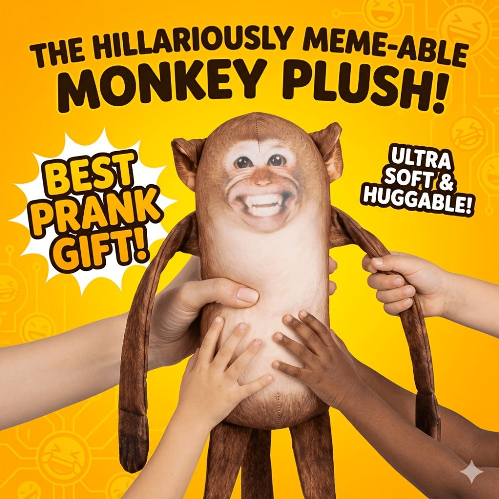 Magnetic Monkey Plush Toy 9.8 Inch, Funny Hanging Fridge Magnet Stuffed Animal Mischief Monkey for Office Home Kitchen Locker Decor