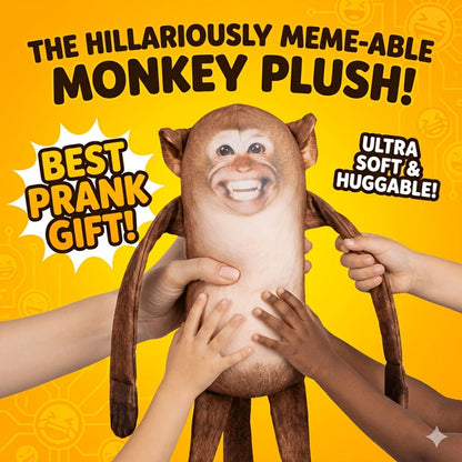 Magnetic Monkey Plush Toy 9.8 Inch, Funny Hanging Fridge Magnet Stuffed Animal Mischief Monkey for Office Home Kitchen Locker Decor