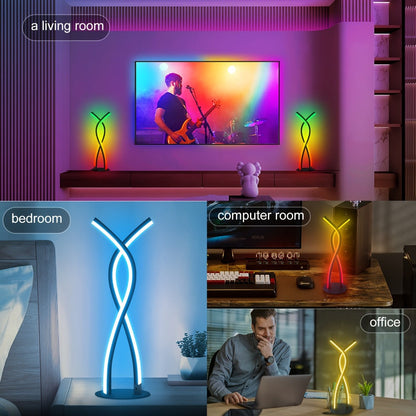 RGB Gaming Desk Lamp with App Control & Music Sync, 18-Key Remote, LED Light Bars, TV Backlight & Night Light