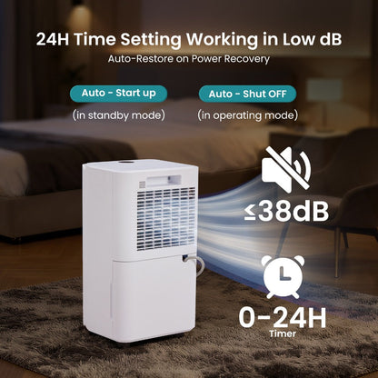 Dehumidifier for Basement 50 Pint 5500 Sq Ft with Drain Hose, Portable Home Dehumidifier for Large Room Bedroom Bathroom