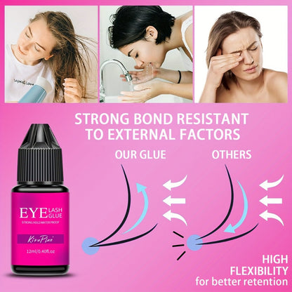 2-Pack Lash Extension Glue, Ultra Fast Dry 0.5, 1s, 6, 7 Week Retention, Black Eyelash Adhesive