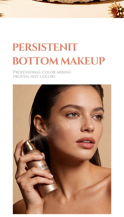 Air-Spray Liquid Foundation in Gold-Tone Bottle with Four Numbered Shade Options from 01 to 04
