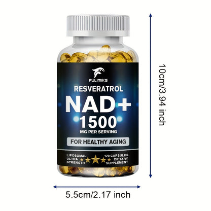 NAD+ Supplement Capsules with Resveratrol, Cellular Energy, & Daily Vitality Support for Women & Men