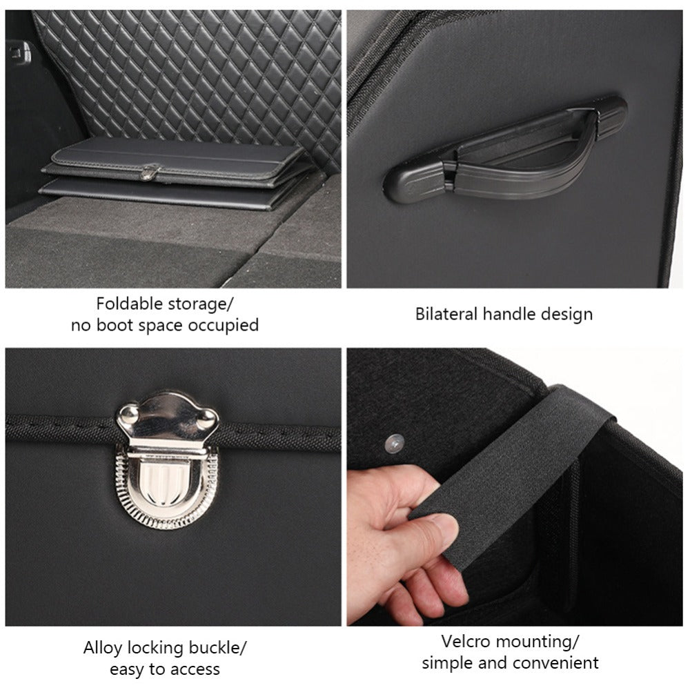 PU Leather Car Organizer Box Foldable Multi-Compartment – Large Capacity Storage for SUV, Truck, Camper & Car Interior
