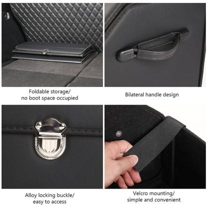PU Leather Car Organizer Box Foldable Multi-Compartment – Large Capacity Storage for SUV, Truck, Camper & Car Interior