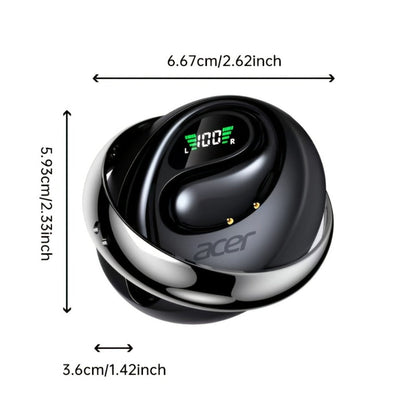 Acer TWS In-Ear Earbuds Noise Canceling Touch Control Sports Wireless Headphones Long for Bedside Audio, Alarms and Room Entertainment