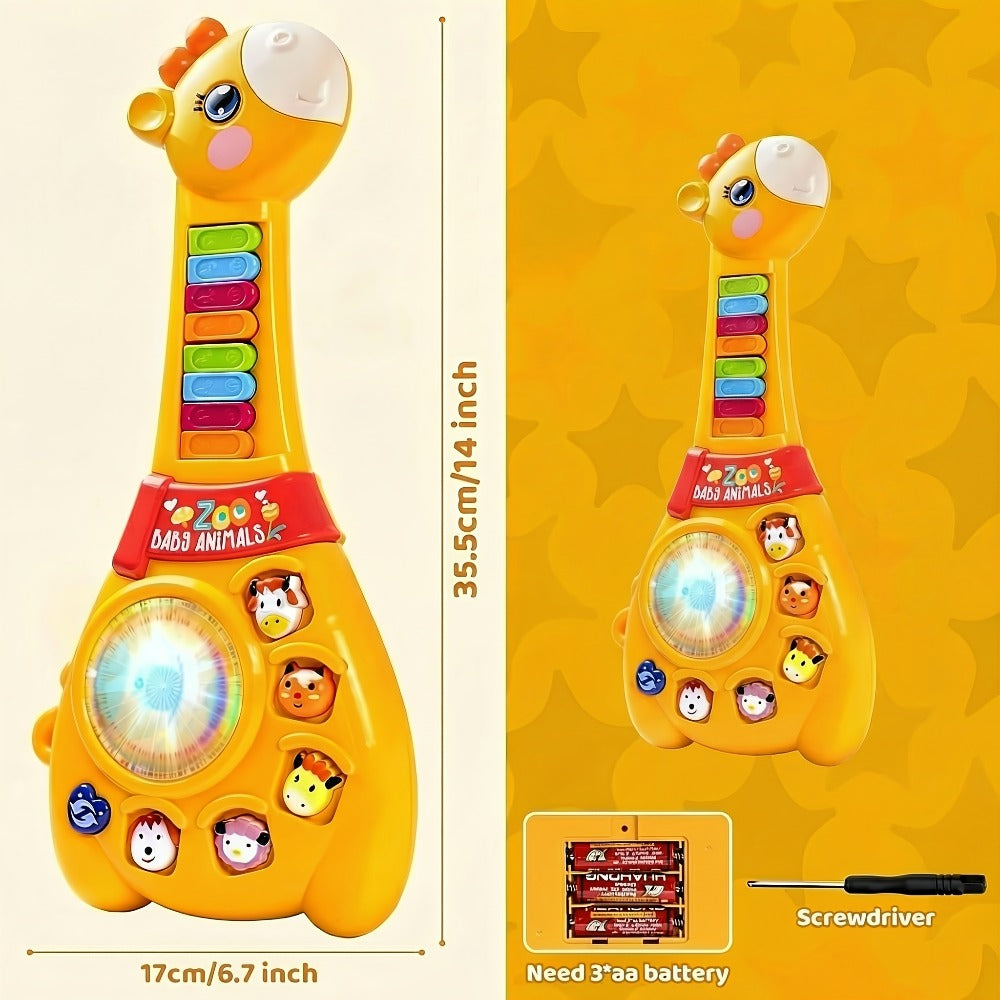 Giraffe Guitar Toy Baby 12 Months with Piano Keys, Animal Sounds & Flashing with the Listed Color, Size or Set Options for Everyday Use