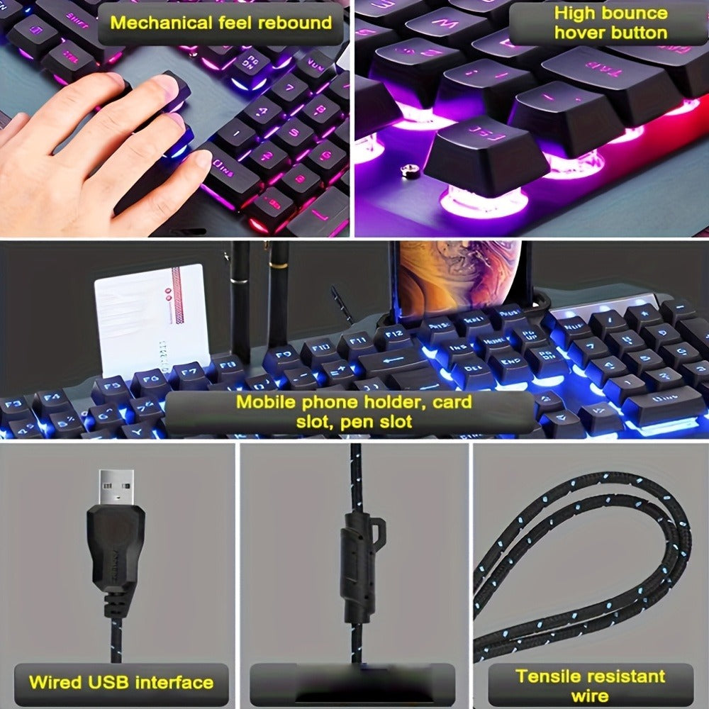 RGB Gaming Keyboard and Mouse Combo with Wrist Rest 16 Backlight Effects Mechanical Feel Aluminum for an Everyday Personal Care Routine
