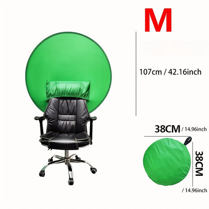 Chair Mount Green Screen Backdrop Collapsible Chroma Key Background for Streaming Vlogging Video Calls Zoom Portable Wrinkle-Resistant