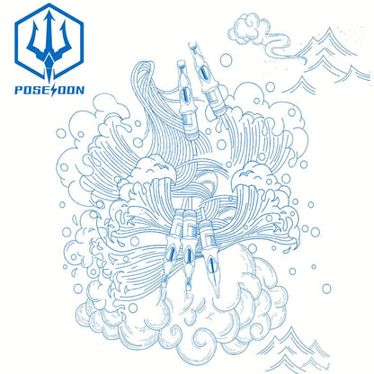 Tattoo Cartridge Needles with POSEIDON V3 Label, 50-Piece Mixed, RL-Only or RS-Only Pack Choices