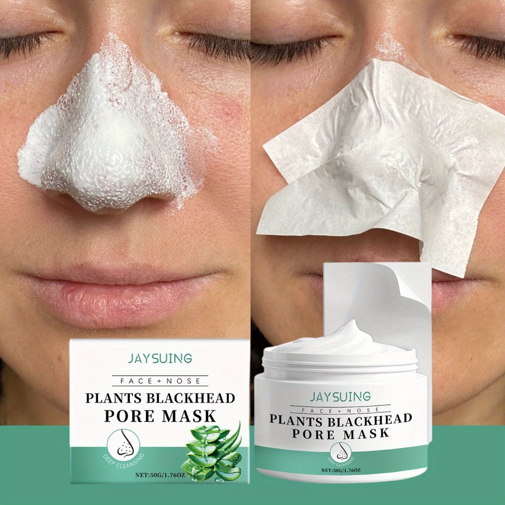 Blackhead Peel-Off Nose Mask 50g with Hyaluronic Acid, Salicylic Acid & Aloe Essence, Deep Pore Cleansing Strips for Smooth Skin