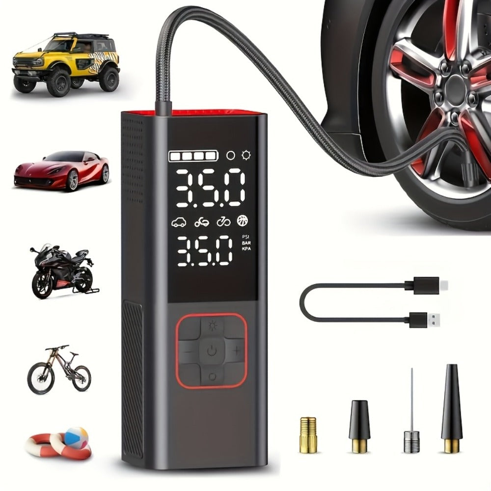 Portable Tire Inflator Air Compressor - 160 PSI 20000mAh Cordless Tire Pump 4X Faster with LED Light for Car