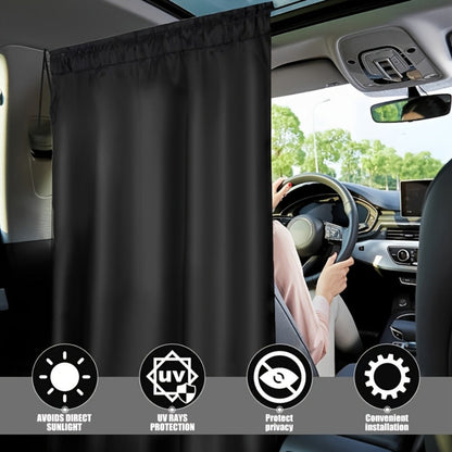 Car Privacy Curtain Set 3-Piece 99% Blackout | Extra-Large Rear Seat Divider & Side Window Curtains, Double-Layer Fabric