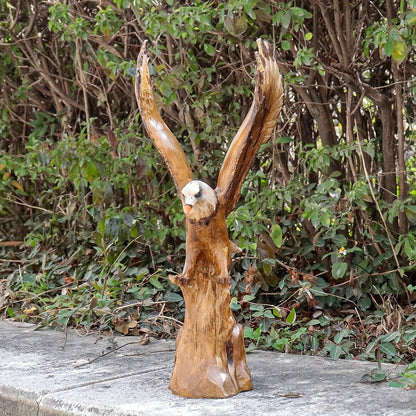 Eagle Statue 15.5-Inch Lifelike Resin Sculpture, Majestic Bald Eagle Figurine for Outdoor Garden, Patio, Yard & Indoor Home Decor