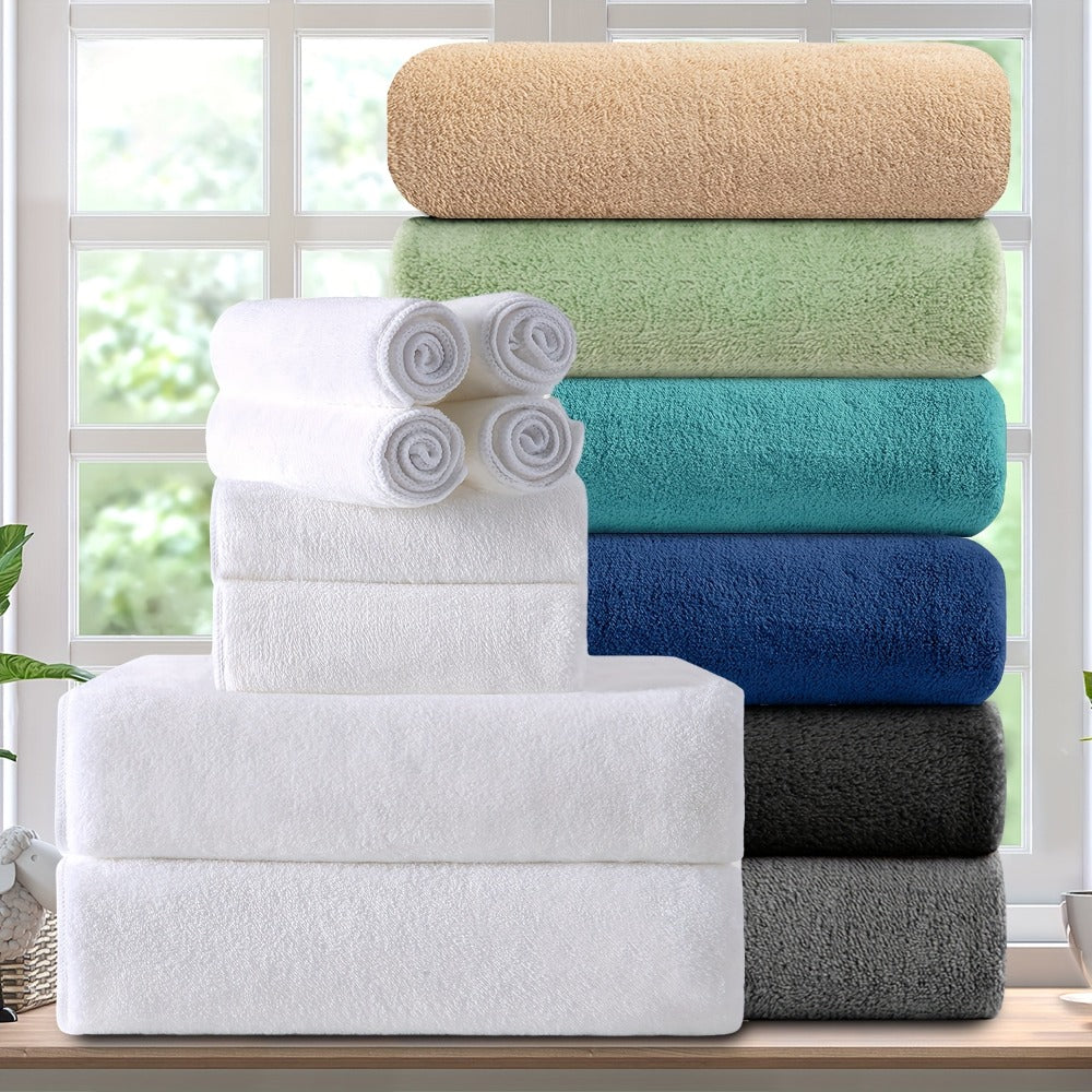 Bath Towels Set 8 Piece 750GSM Oversized 35 x 70 Inch Sheets in 15 Color Options for Home and Guest Use