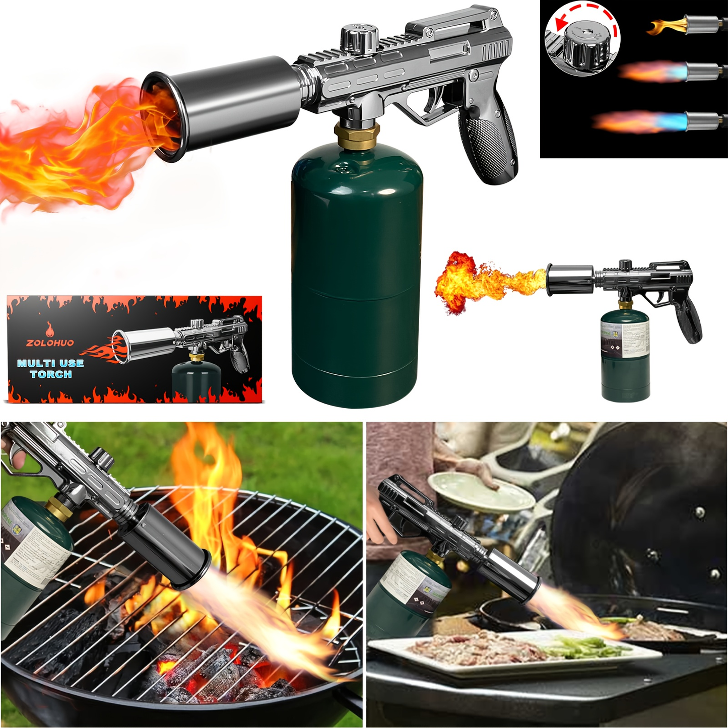 Blow Torch 700, 000 BTU Propane Kitchen Cooking Torch with Safety Lock, Culinary Food Torch for Steak