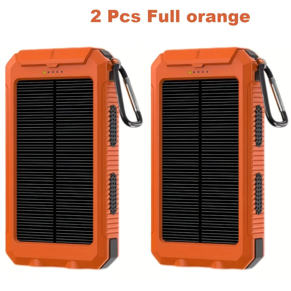 2-Pack Solar Power Bank 20000mAh 40000mAh Portable Dual USB Fast Charging with Built-In for an Everyday Personal Care Routine
