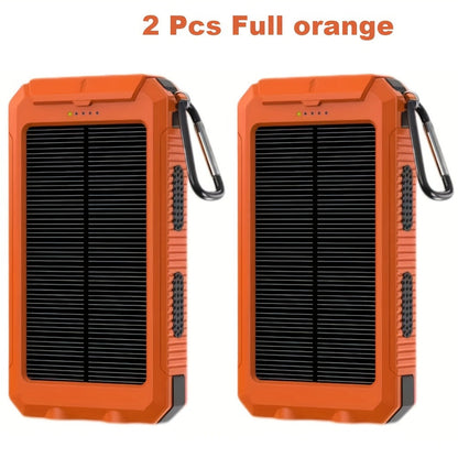 2-Pack Solar Power Bank 20000mAh 40000mAh Portable Dual USB Fast Charging with Built-In for an Everyday Personal Care Routine