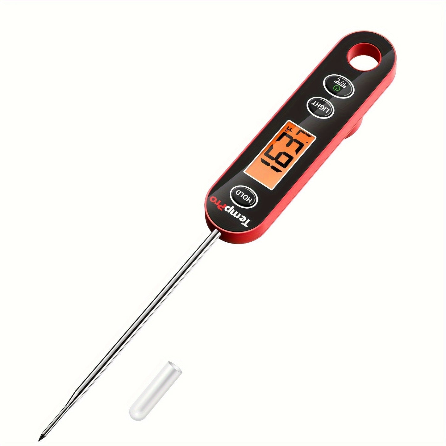 Instant Read Meat Thermometer, TempPro IC6030 Fast 3-Second Digital Kitchen BBQ Thermometer with 4.72" Foldable Probe & Backlit Display