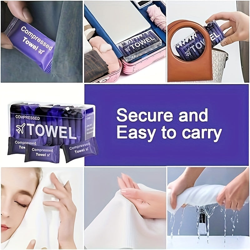 Compressed Towel Tablets 28 Pack – Disposable Magic Coin Tissue, Expandable Face Towel 11.8x9.4 Inch, Individually Wrapped Portable Paper