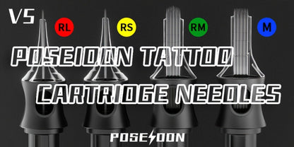 POSEIDON ZH03 Tattoo Kit with 2300mAh Adjustable-Stroke Pen, USB-C Charging, 20 Cartridges and 11 Inks