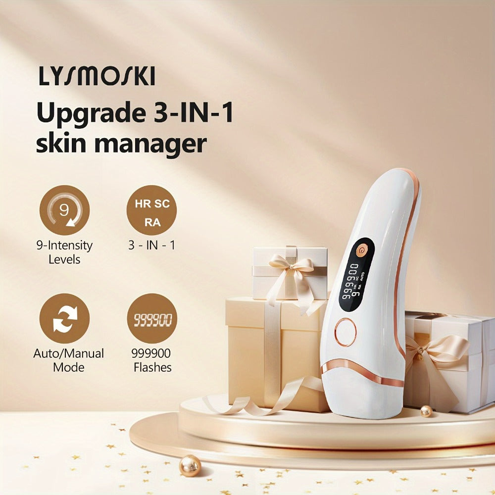 IPL Hair Removal Device for Women & Men, 999, 000 Flashes Permanent Hair Remover with 3 Functions (HR/SC/RA)