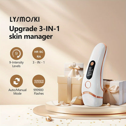 IPL Hair Removal Device for Women & Men, 999, 000 Flashes Permanent Hair Remover with 3 Functions (HR/SC/RA)