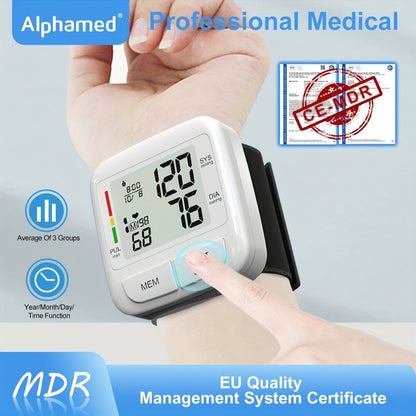 Blood Pressure Monitor Upper Arm Wrist Digital BP Machine LCD Backlit Display 2x90 Memory for Entryways, Bedrooms and Living Spaces