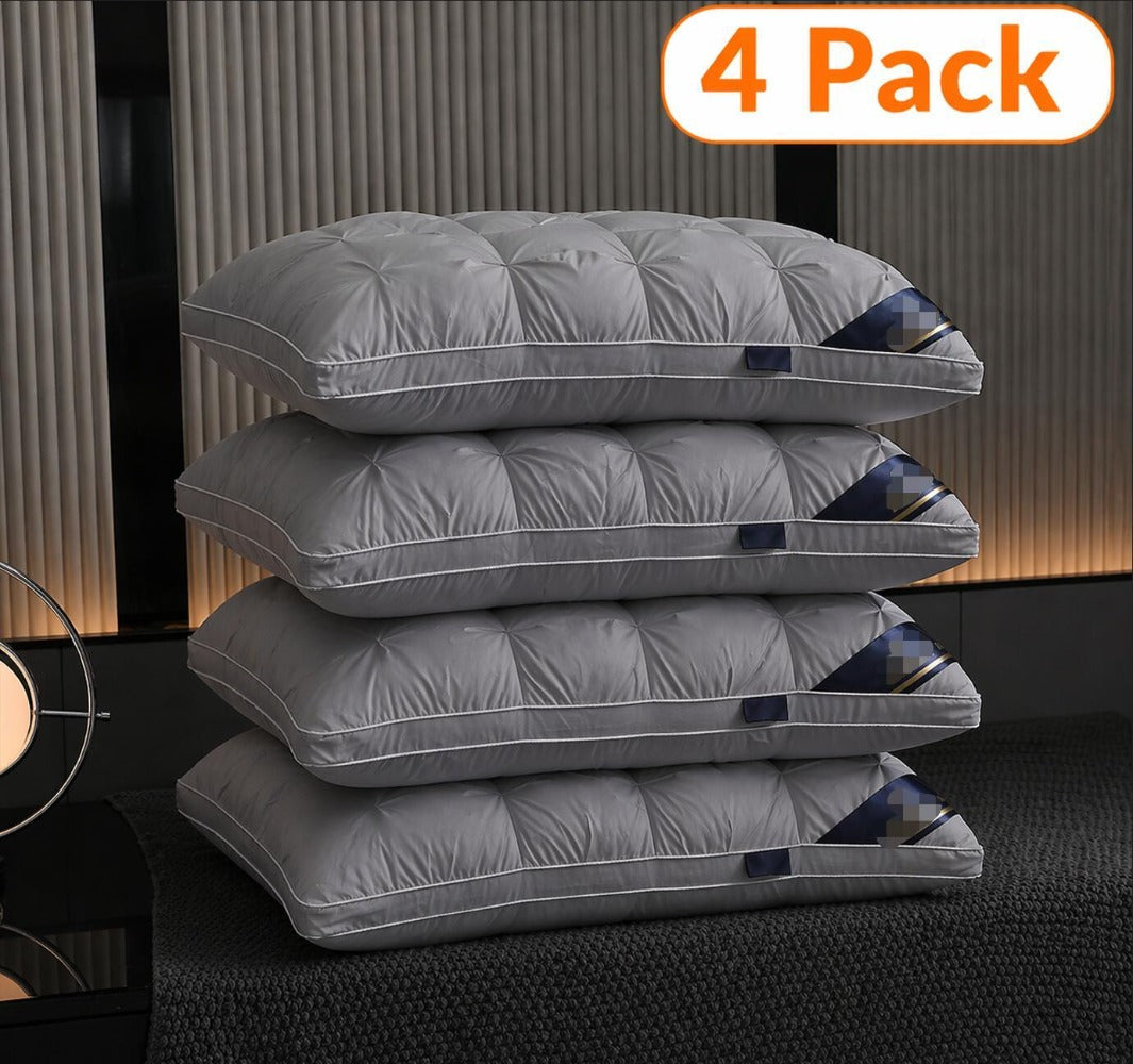 Tufted Bed Pillow in White or Grey with 1-, 2- and 4-Piece Checkout Options and Zipper Detail