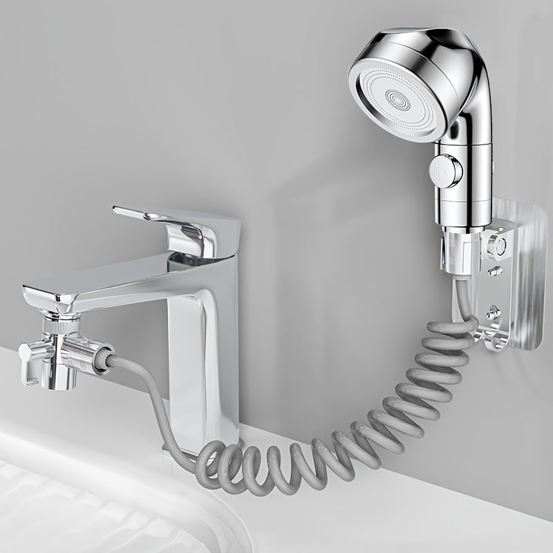 Faucet Extender Pull-Out Retractable Showerhead for Washbasin - Hot & Cold Compatible Hair Washing Sink Sprayer