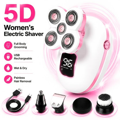 Electric Shaver IPX6 Floating Rotary Head with Type-C Charging, LED Display and Five Listed Set or Head Options