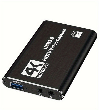 HDMI Capture Card with Microphone & 4K Loop-Out for Streaming, 1080P 60fps USB Video Recorder for Gaming