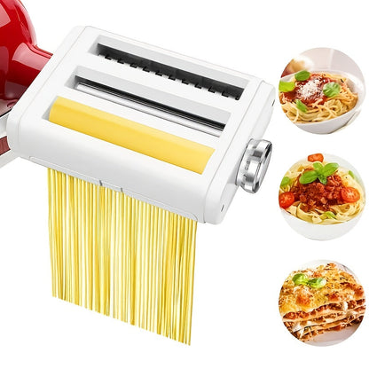 Pasta Maker Attachment for Stand Mixer, 3-in-1 Stainless Steel Noodle Making Kit for Homemade Spaghetti & Fettuccine