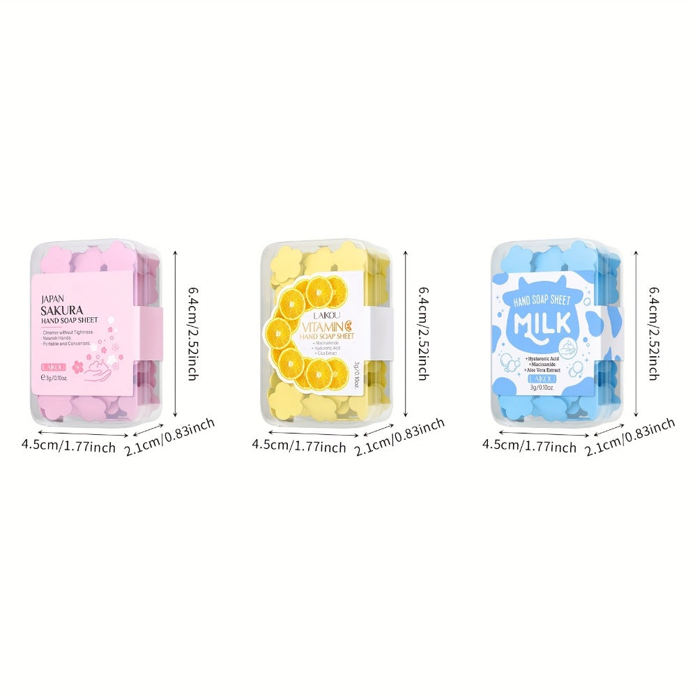 Travel Soap Paper Sheets 15 Boxes – Disposable Foaming Hand Wash with Milk, Vitamin C & Sakura Scents, TSA-Safe Portable Soap Sheets
