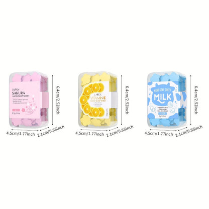 Travel Soap Paper Sheets 15 Boxes – Disposable Foaming Hand Wash with Milk, Vitamin C & Sakura Scents, TSA-Safe Portable Soap Sheets