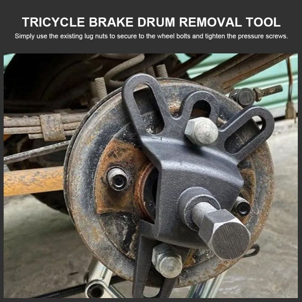 Brake Drum Puller Tool for Motorcycle – Heavy-Duty Cast Iron 4-Hole Wheel Hub Removal Tool for Tricycle, Bike & Scooter