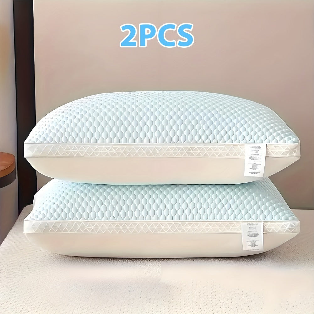 Cooling Bed Pillows 2-Pack – Neck Support for Side, Back & Stomach Sleepers | Machine Washable | Soft Polyester Fill | Perfect for Bed