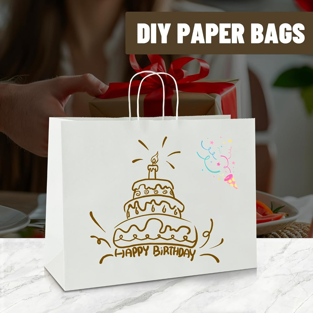 Shopping Bags with Handles 49pcs | 16x6x12 Inch Large Retail Gift Bags Bulk | Clothing Boutique Bags for Birthday, Wedding, Mother's Day
