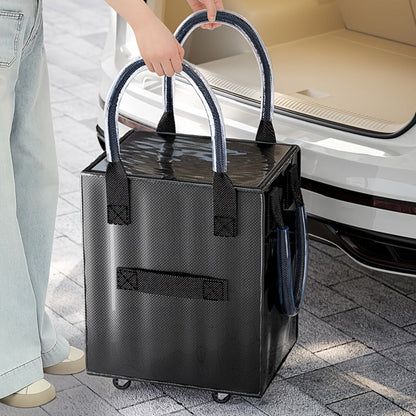 Rolling Grocery Bag with Wheels 60L Extra Large | 16 Gallon Heavy Duty Foldable Shopping Cart Waterproof | Multi-Function Travel Tote