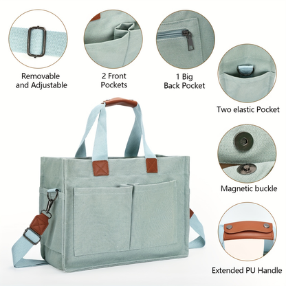 Large Utility Tote Bag for Women with Multiple Pockets, Adjustable Strap and Small or Large Sizes