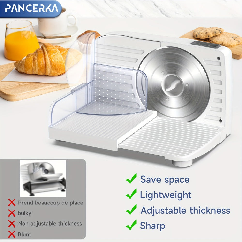 Electric Meat Slicer 0-15mm Adjustable Thickness, Home & Commercial Deli Food Cutter for Meat, Vegetables